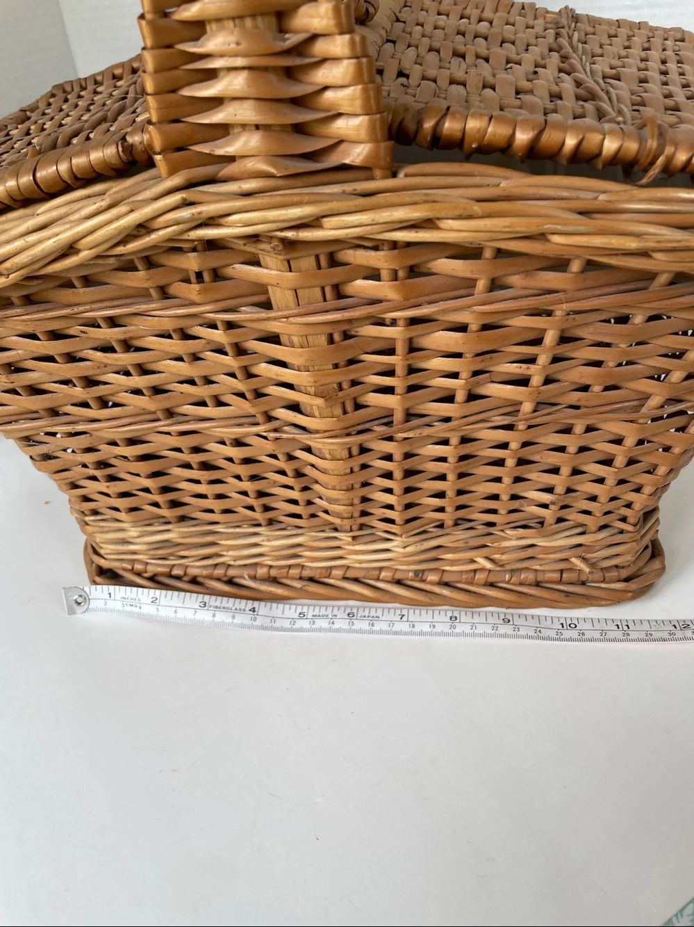 Vintage Wicker Sewing Basket plastic tray